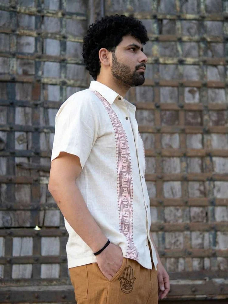 Zenith Shirt with Tribal Block Print